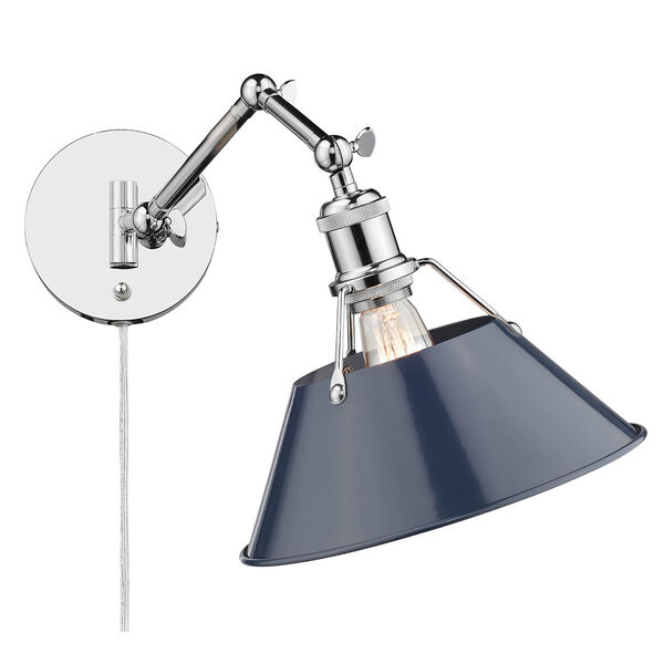 Orwell Chrome and Navy Blue One-Light Wall Sconce, image 3